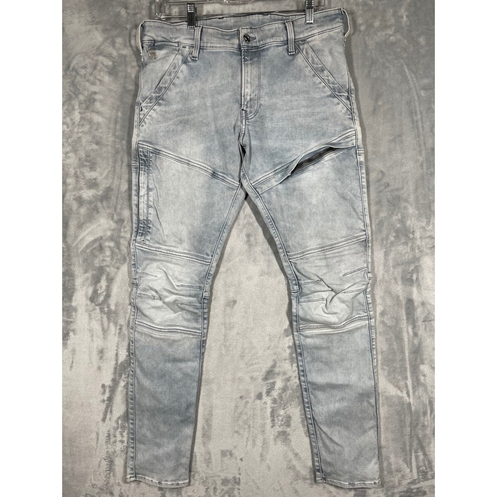 G-Star Raw Rackam 3D Skinny Jeans Mens 35x34 Light Wash Blue D06763-9882-8345